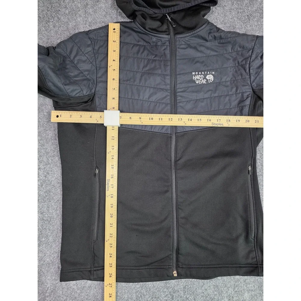 Mountain Hardwear Hybrid Jacket Mens L Black Insulated Softshell Hooded